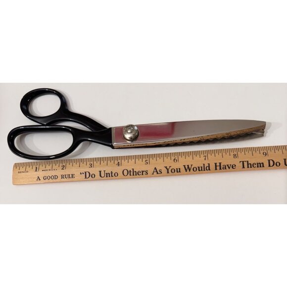 Vtg Marks 409B Pinking Shears Scissors 9" Black Handles Serrated Edge Sewing - Picture 4 of 7
